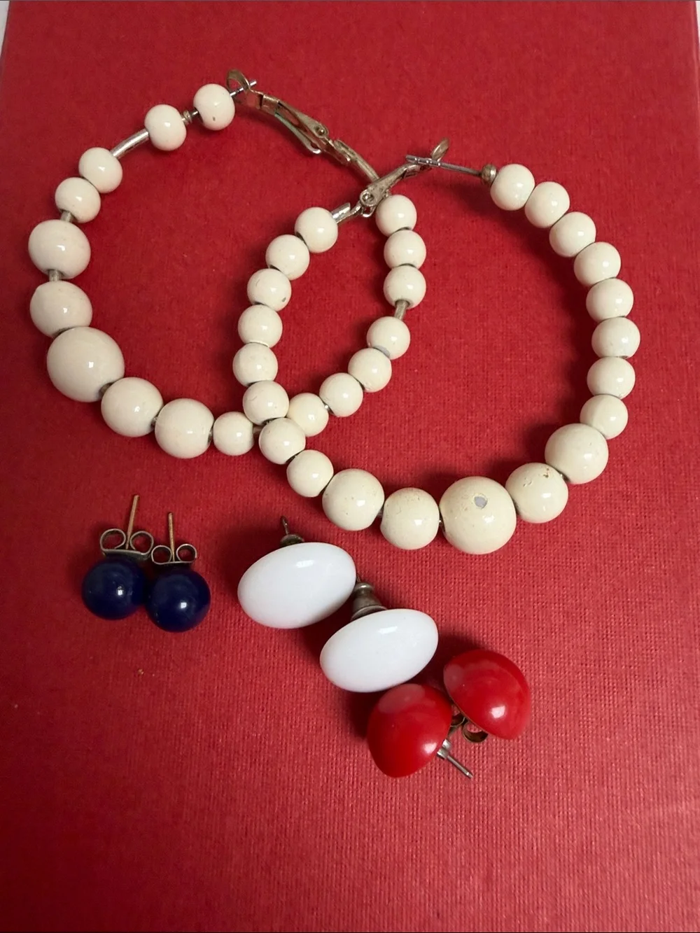 VTG Patriotic Red, White & Blue Earring Bundle